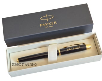 Penna a sfera Parker IM personalizzata con incisione, penna stilografica o set, opzione confezione regalo. Splendida INCISIONE IN ORO, per Natale, compleanno, laurea.