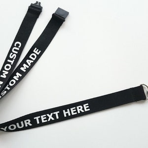 Gedruckte Schlüsselbänder Personalisierte Benutzerdefiniert Jede Textfarbe Lanyard Sicherheitsbruch ID-Kartenhalter. Besuchersicherheit Firmenevent Schule Showpersonal Bild 7