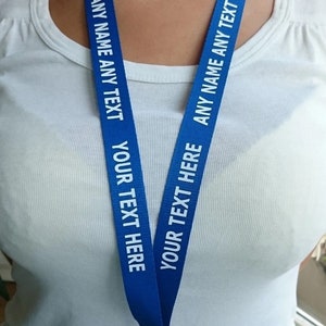 Personalised Lanyard Custom made Any Text Colour Printed Lanyards Safety Break ID card Holder Badge. Staff NHS Teacher image 2