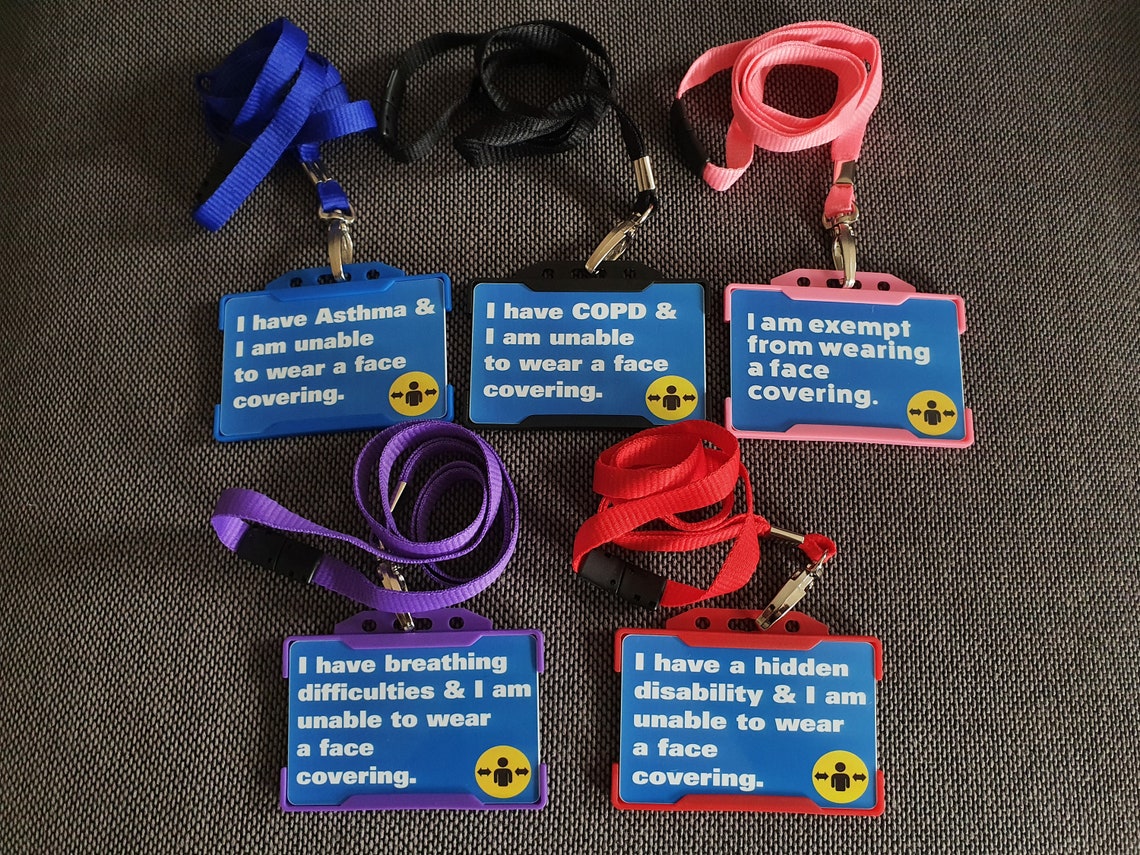 Mask Exemption Card Face Covering Exempt Asthma COPD Hidden Etsy