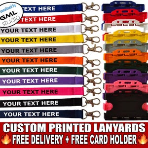 Op maat bedrukte lanyards Gepersonaliseerde of effen nekbanden met veiligheidssluiting, school, ziekenhuis, NHS Business, evenementen, GRATIS ID-kaartHOUDER