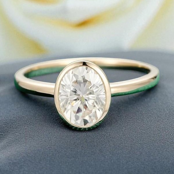 Bezel Set 2CT Oval Simulated Diamond Ring: Sterling Silver Travel Ring