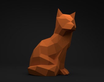 Fox Papercraft, fox low poly, papercraft, papercraft 3d, PDF, DIY, cadeau, low poly papercraft, papercraft pdf, diy papercraft. 3d pdf, renard 3d