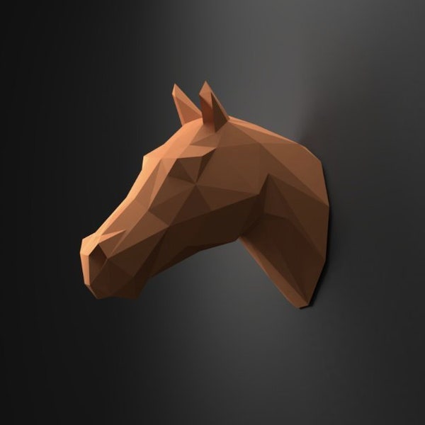 Papercraft Horse head, papercraft, papercraft 3d, PDF, DIY, gift, low poly papercraft, papercraft pdf, diy papercraft. 3d pdf, low poly