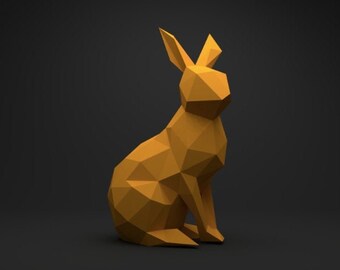 Rabbit Papercraft, bunny low poly, papercraft, papercraft 3d, PDF, DIY, gift, low poly papercraft, papercraft pdf, diy papercraft. 3d pdf