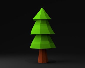 Simple Tree Papercraft, low poly, papercraft, papercraft 3d, PDF, DIY, gift, low poly papercraft, papercraft pdf, diy papercraft 3d pdf