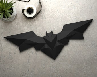 Bat Papercraft, bat low poly, papercraft, papercraft 3d, PDF, gift, low poly papercraft, papercraft pdf, diy papercraft. 3d pdf, batarang