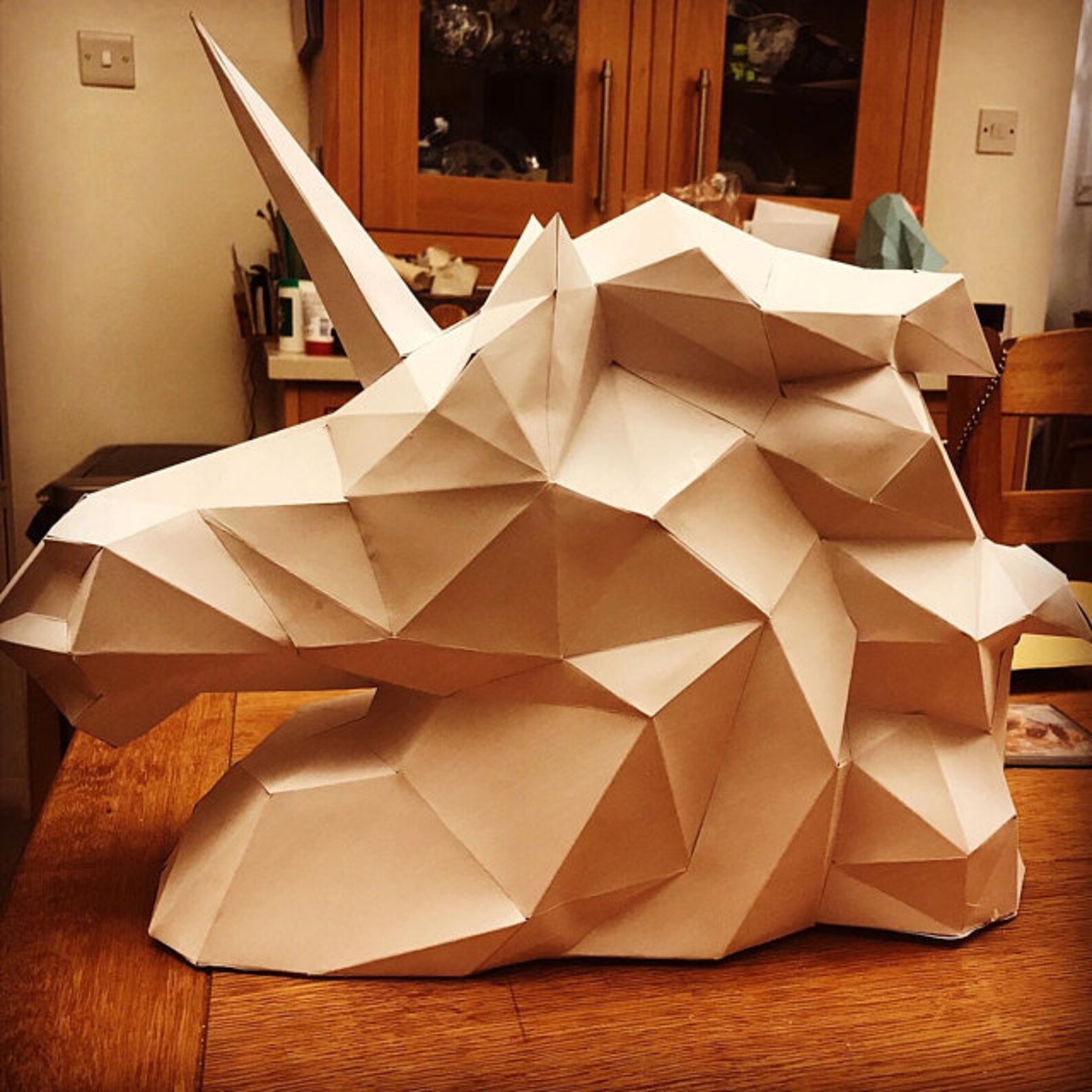 Unicorn Head Papercraft Papercraft Papercraft 3d PDF DIY Etsy