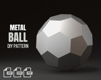 Football metal welding DIY low poly 3d model, dxf pattern, soccer svg pdf, digital pattern, metal sculpture, 3d pdf, cnc laser cut, weld kit