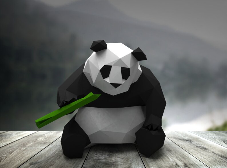 papercraft low poly papercraft papercraft pdf papercraft 3d diy papercraft PDF panda low poly Panda Papercraft gift DIY 3d pdf