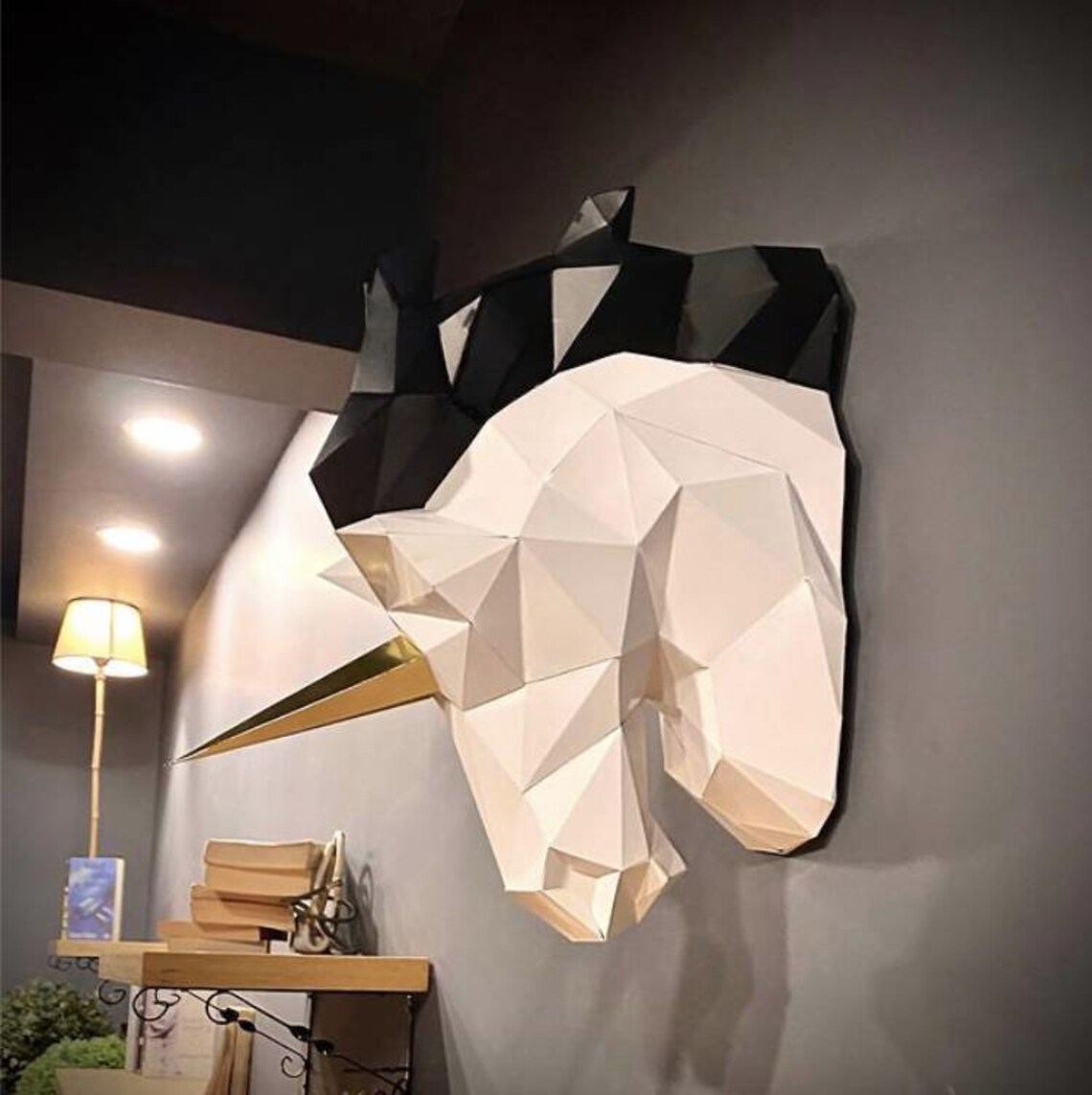 Unicorn Head Papercraft Papercraft Papercraft 3d PDF DIY Etsy