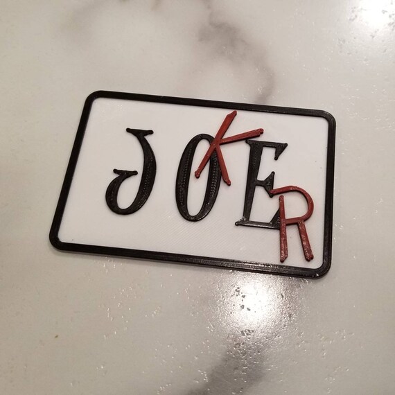 The Joker "Joe" Name Tag 3d Printed Velcro Patch or Pin - New 52 Joker - Joe's Garage