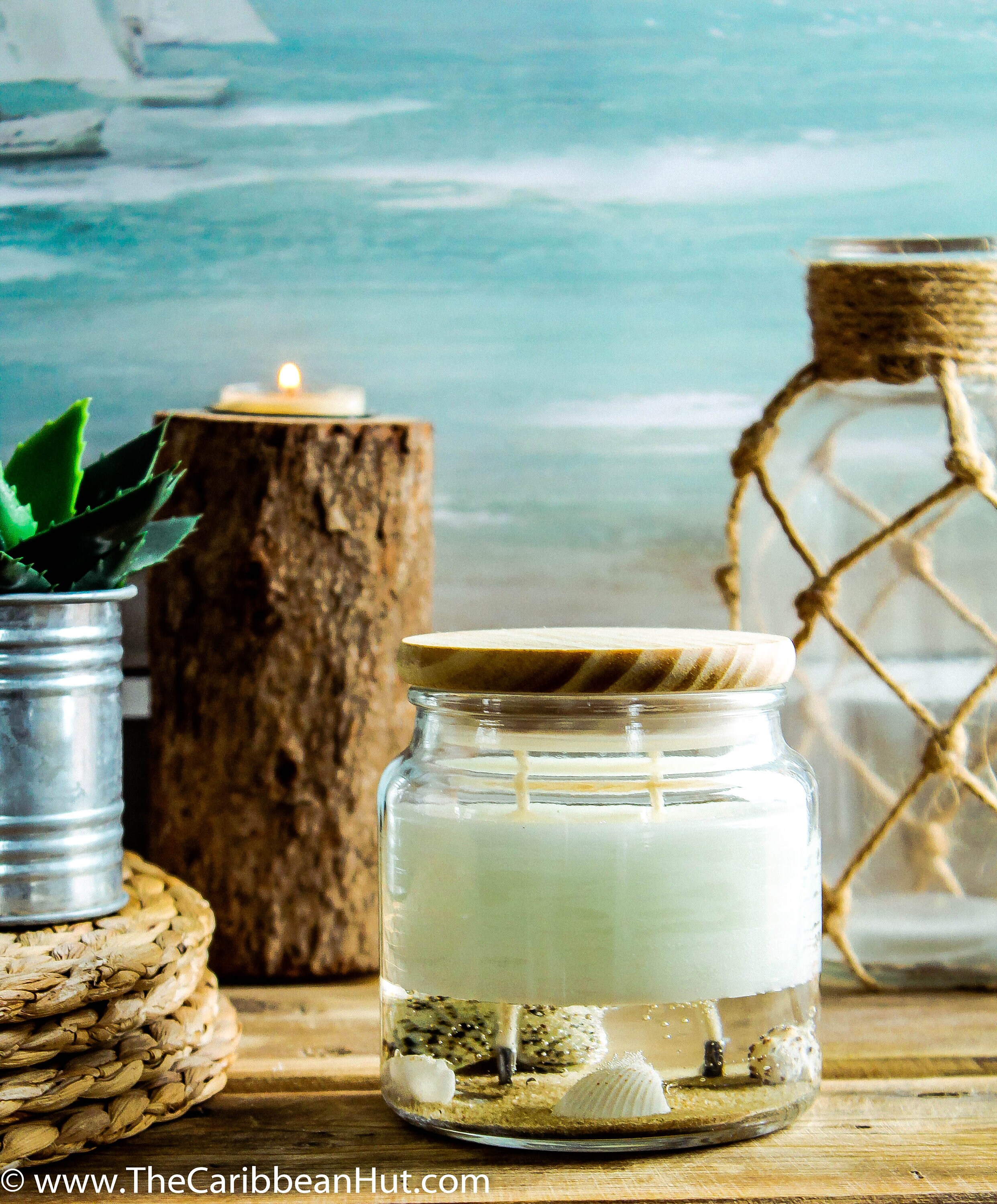 Ocean candle for beach decor and seashell decor Gel candle Etsy