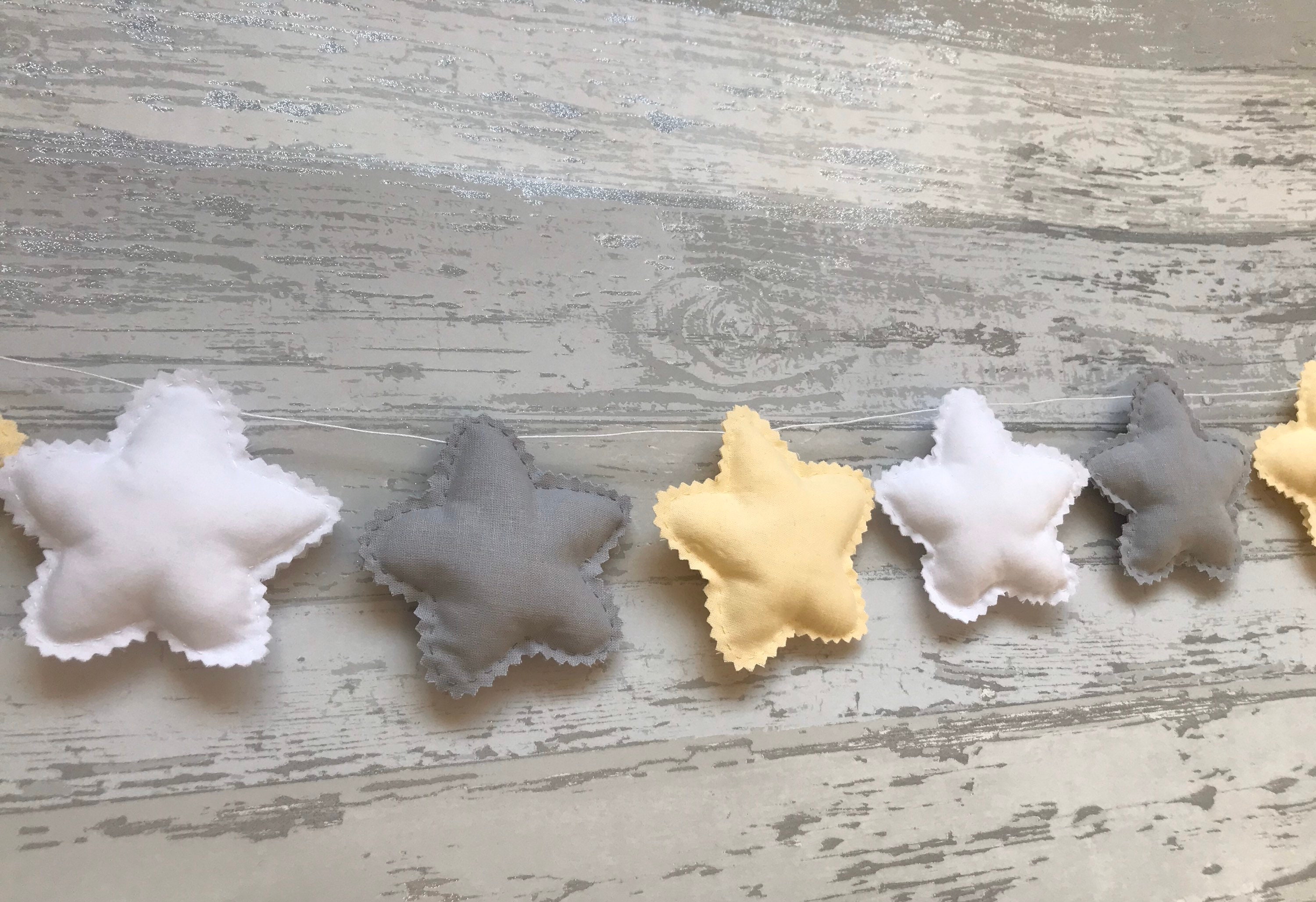 Star Garland Yellow White and Grey Stars Nursery Decor - Etsy