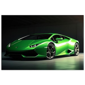 Poster: Green Lamborghini Huracan Sports Car