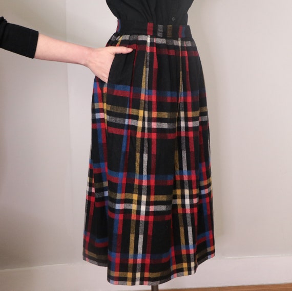 1980's Mid-Calf Skirt/ Vintage Wool Skirt in Prim… - image 6