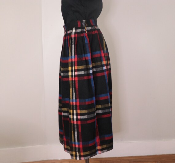 1980's Mid-Calf Skirt/ Vintage Wool Skirt in Prim… - image 5