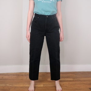 Jean noir taille haute des années 1990/Jeans vintage jambe droite à ourlet brut/pantalon St. John's Bay coupe décontractée/100 % coton/30 taille image 3