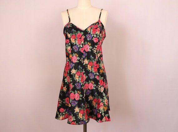 1990's Floral Slip Dress/1990's Backless Slip Dres