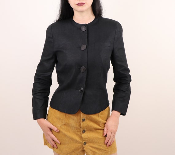 1990's Minimalist Blazer/1990's Linen Blazer/Blaze
