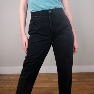 Jean noir taille haute des années 1990/Jeans vintage jambe droite à ourlet brut/pantalon St. John's Bay coupe décontractée/100 % coton/30 taille image 4
