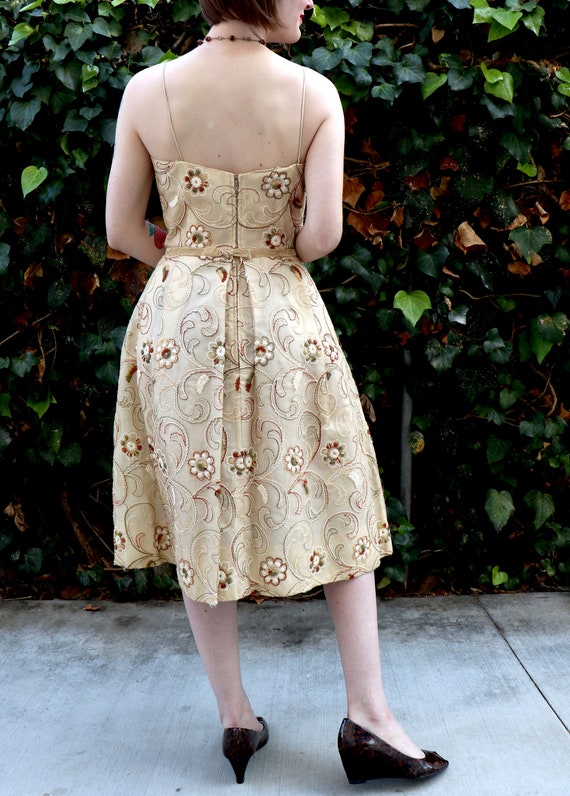 1950's Cocktail Dress/Autumn Dress/1950's Embroid… - image 3