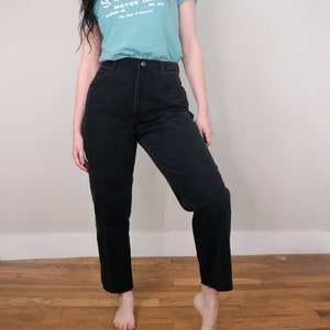 Jean noir taille haute des années 1990/Jeans vintage jambe droite à ourlet brut/pantalon St. John's Bay coupe décontractée/100 % coton/30 taille image 2