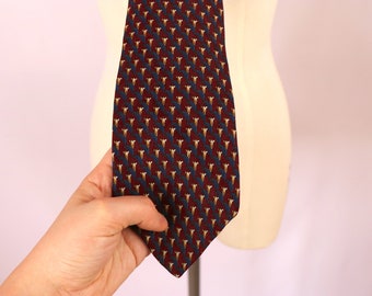 Men's Silk Neck Tie/Italian Designer Tie/Hand Tailored Silk Tie/Via Veneto/Via Veneto Silk Tie/100% Silk Tie/Men's Vintage Fashion/90's Tie