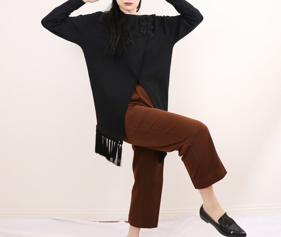 1990's Long Black Sweater/1990's Sweater Duster/As