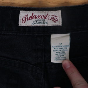 Jean noir taille haute des années 1990/Jeans vintage jambe droite à ourlet brut/pantalon St. John's Bay coupe décontractée/100 % coton/30 taille image 9