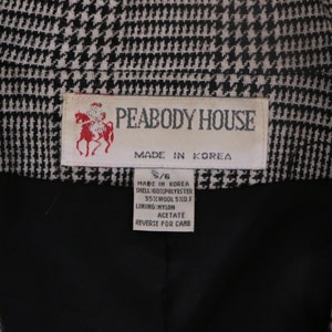 1990s Fitted Blazer/ Vintage Black and White Plaid Blazer/ Peabody House Blazer Small image 10