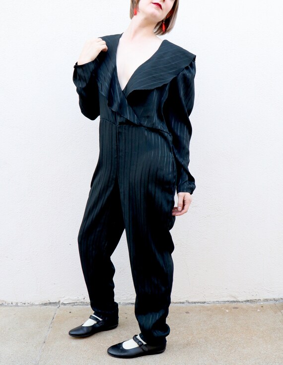 1980's Black Jumpsuit/1980's Jumpsuit with Pocket… - image 5