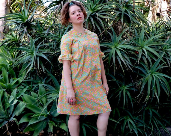 1960's Lounging Dress/1960's Loungewear/1960's Flo