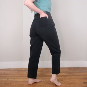Jean noir taille haute des années 1990/Jeans vintage jambe droite à ourlet brut/pantalon St. John's Bay coupe décontractée/100 % coton/30 taille image 7