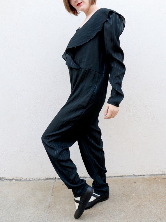 1980's Black Jumpsuit/1980's Jumpsuit with Pocket… - image 3