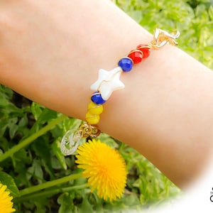 Venezuelan Flag Bracelet: Czech Glass Beads, Adjustable Length