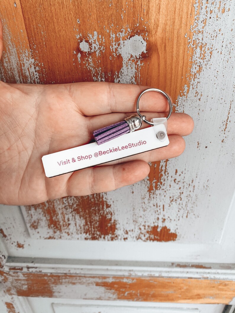 Customized Business Card Keychains Double Sided Biz Keychain Etsy