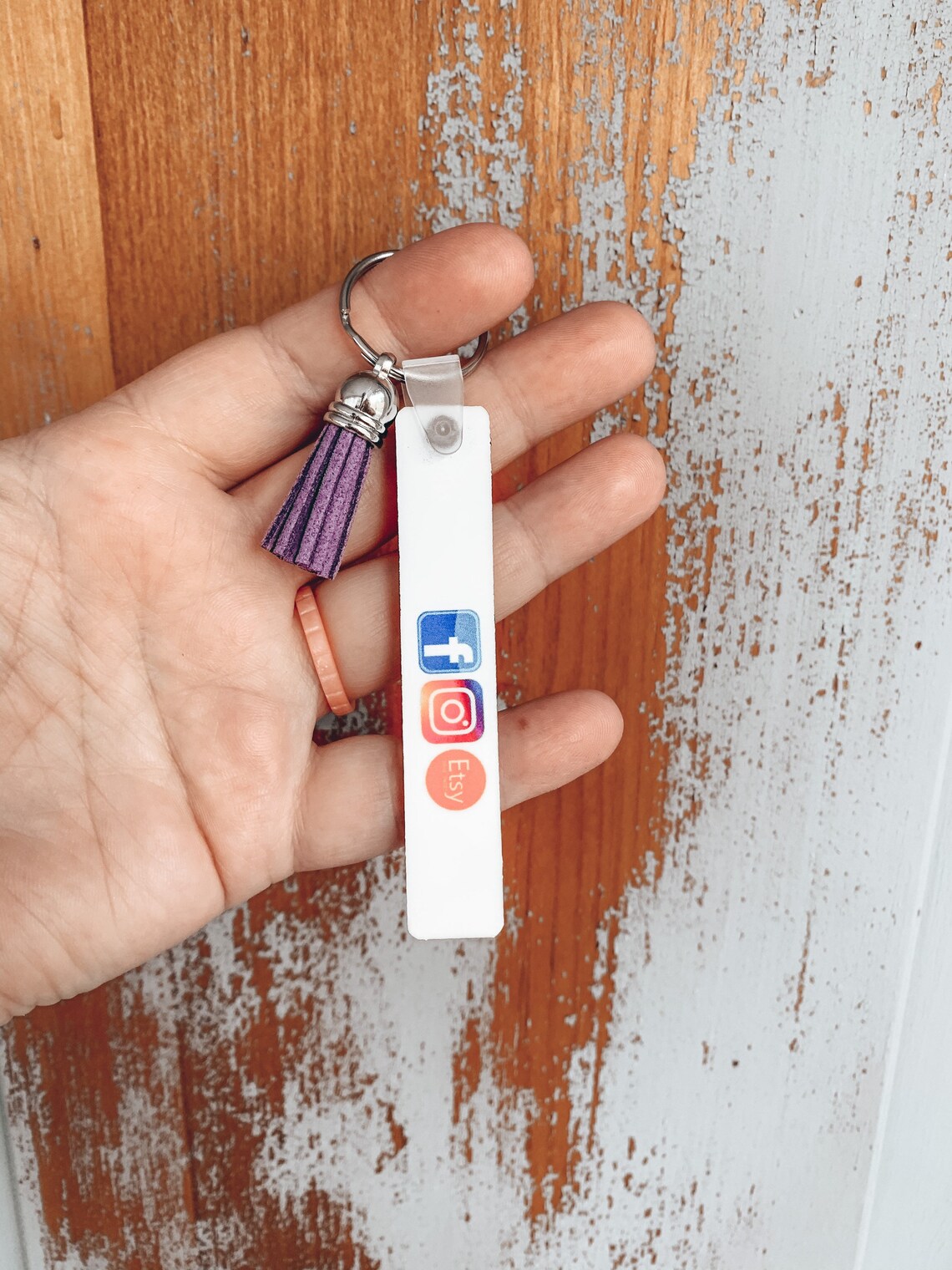 Customized Business Card Keychains Double Sided Biz Keychain Etsy