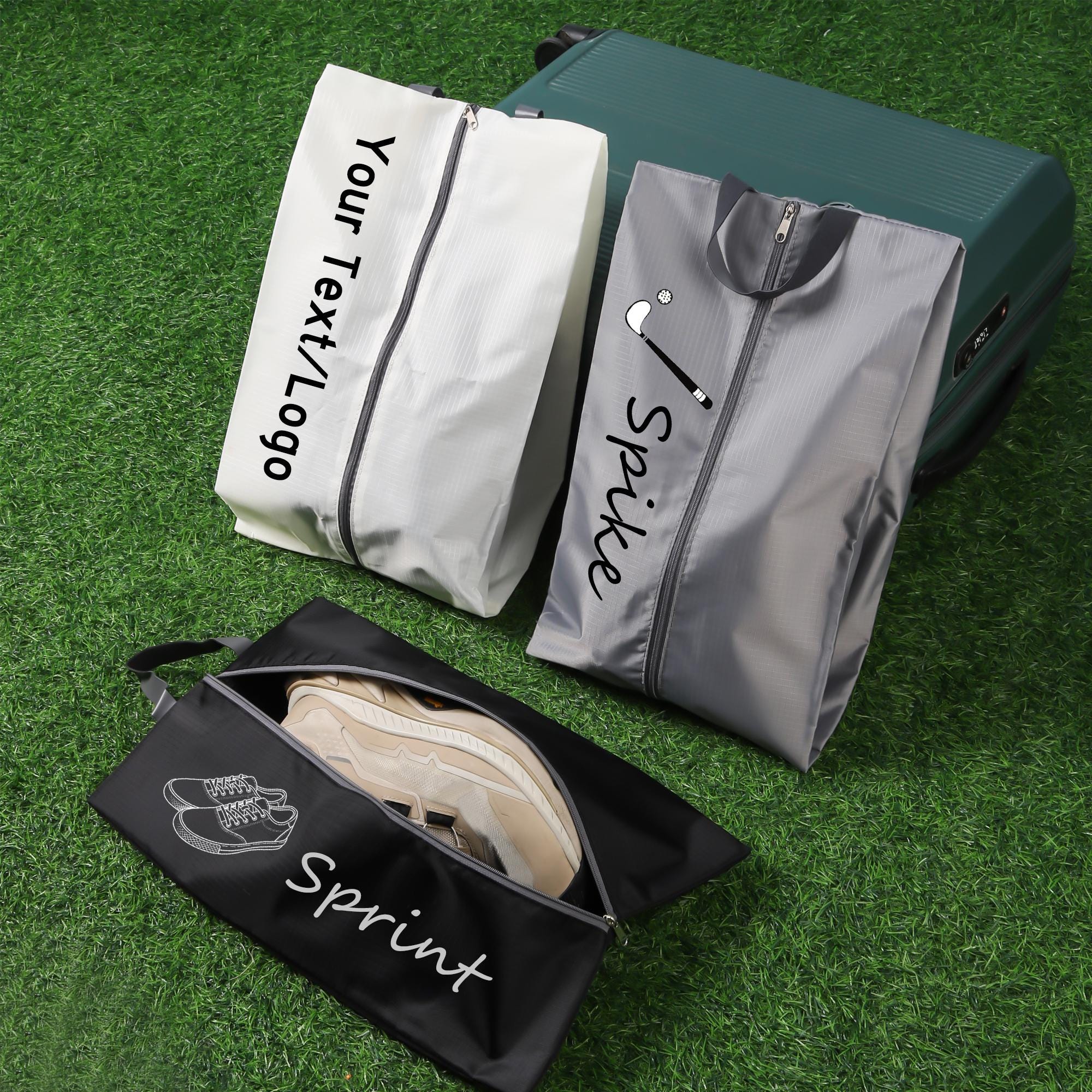 Personalized Travel Shoe Bag: Water-Resistant Sports & Golf Shoe Case