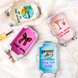 Personalized Mini Suitcase,Bachelorette Party Favor,Girl Trip Gift,Bridesmaid Gift,Cruise Trip,Birthday Gift,Accepting Logo Custom