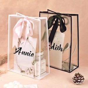 Personalized Gift Bag,Custom Bridesmaid Gift Bags,Bachelorette Party Bags,Welcome Gift Bags,Wedding Clear Gift Bags,Party Favor,Monogram Bag