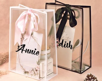 Bolsa de regalo transparente personalizada: recuerdo de dama de honor y despedida de soltera