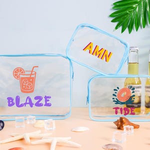 Personalized Pool Bag,Custom Bridesmaid Cosmetic Bag,Waterproof Toiletry Pouch,Travel Bag,Bachelorette Party,Vacation Gift,Accepting Logo