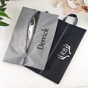 Personalisierte Schuhbeutel, Reise-Schuhbeutel, Schuh-Organizer-Tasche, mit Designname bedruckt, perfekt für Schule oder Club, maßgeschneidertes Geschenk für Jungen