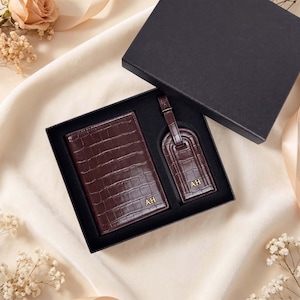 Personalised Croc Passport Holder & Luggage Tag Set | Travel Gift For Her |