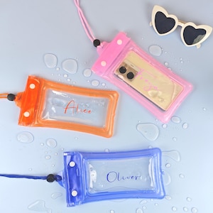 Personalisierte wasserdichte Handytasche, universelle wasserdichte Handytaschen, Schutzhüllen für Schwimmen und Strand, Brautjungfergeschenke, Partygeschenke