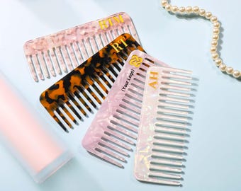 Benutzerdefinierter Gold geschnitzter Kamm, personalisierter Brautjungfer-Haarkamm, Logo-Anpassung