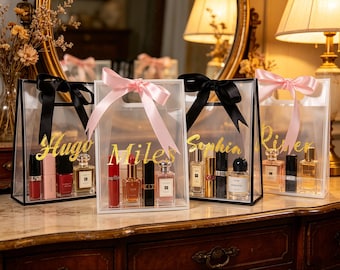 Personalized Clear Gift Bag: Bridesmaid, Bachelorette Party Favor