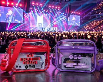 Bolso bandolera transparente de la gira mundial ARIRANG de BTS, bolso transparente para conciertos de K-pop, bolso transparente aprobado para estadios, regalos para conciertos de K-pop