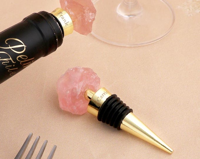 Personalized Bottle Stopper, Custom Engagement Wine Stopper, Engraved Wedding Bottle Stopper, Anniversary Gift, Engagement Gift,Wedding Gift